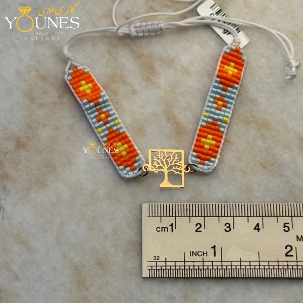 دستبند میوکی درخت زندگی مربعی طلا